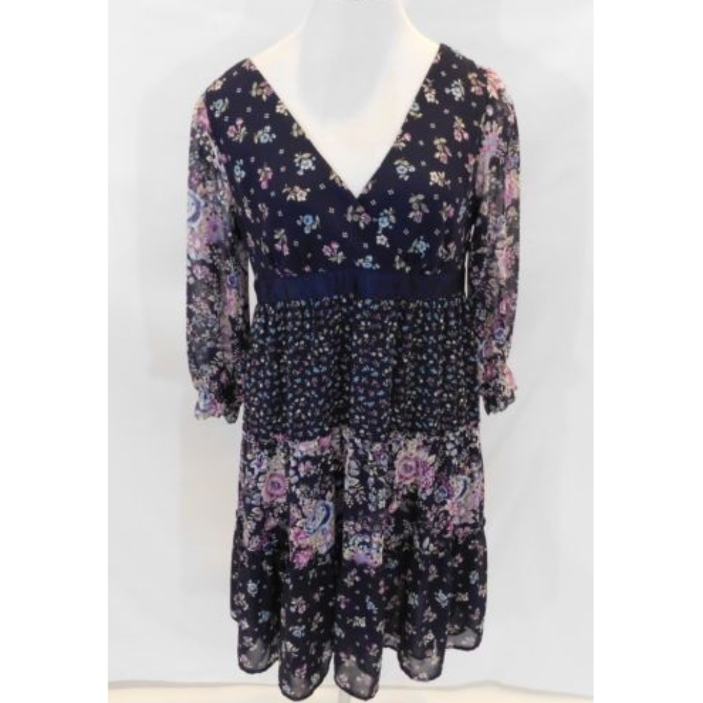 Ann Taylor Loft Dress 3/4 Sleeves Boho Dress Sz 8
